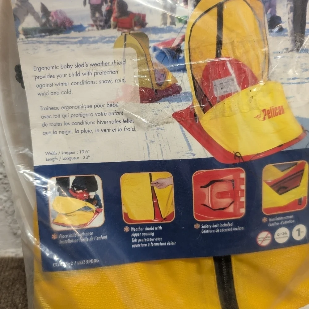Pelican Deluxe Baby Winter Snow Sled Weather Shield/Cover Only- No Sled. NEW
